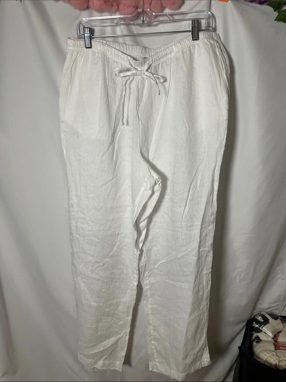 H&M White Wide Leg Drawstring Pants
